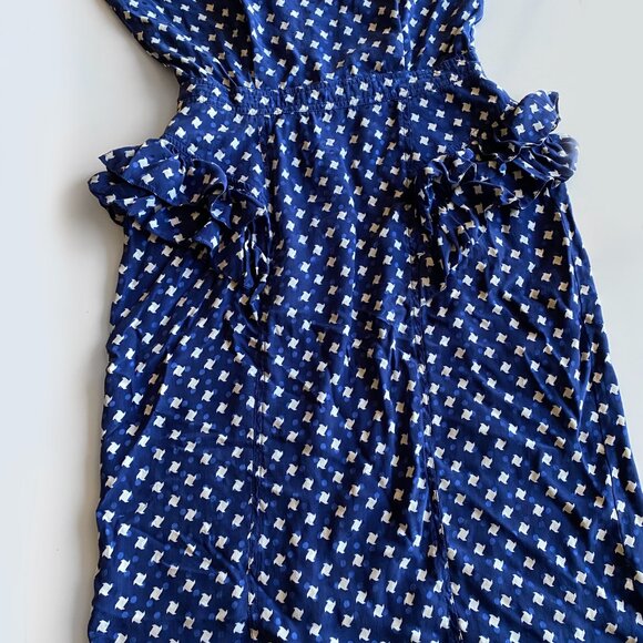 80s Maggy London by Jeannene Booher 100% Silk Peplum Designer Wiggle Dress Sz 10 - Picture 9 of 9